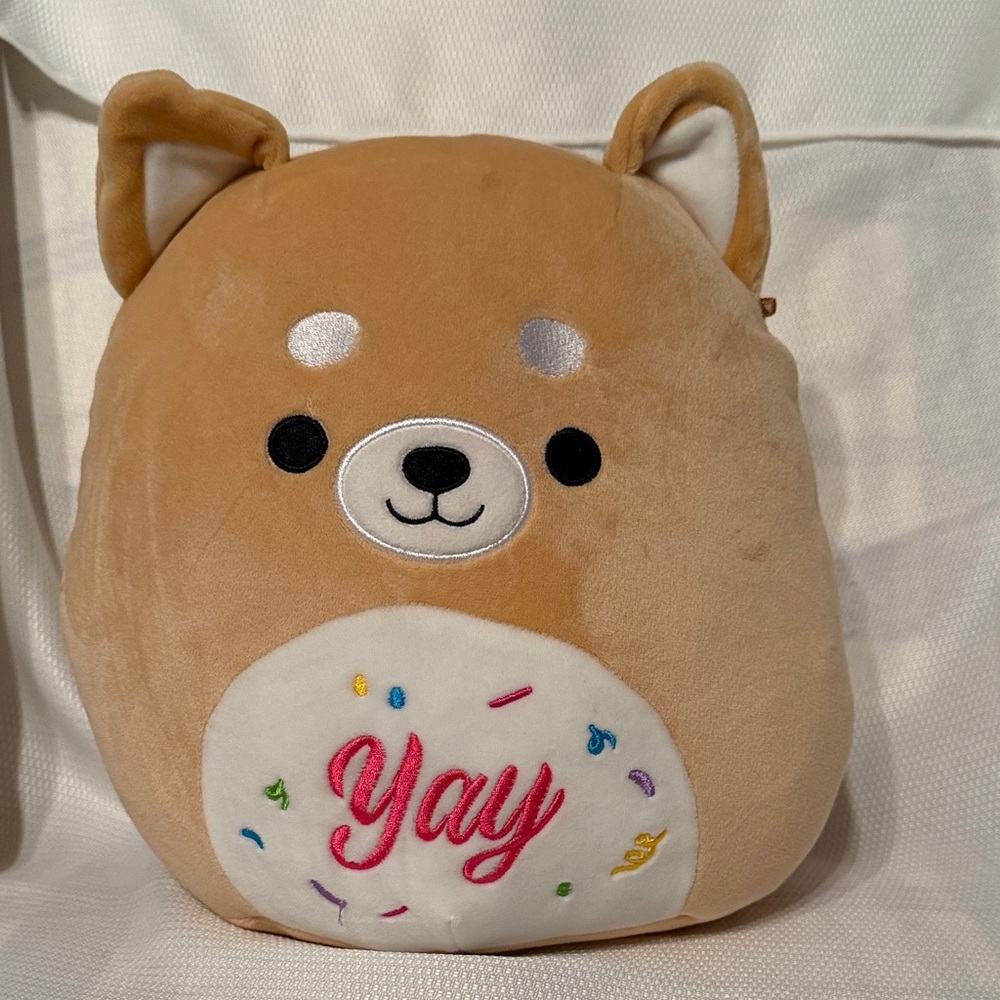 Squishmallows Angie the Shiba Inu Dog Tan Yay Sprinkles Plush 8 inch Kellytoy